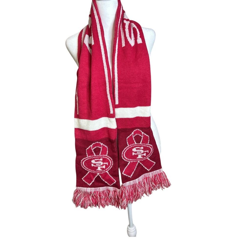 Forever Collectibles SF 49ers x Breast Cancer Scarf - Picture 2 of 5